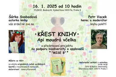 Pozvánka na křest knihy Api moudrá včelka Pozvánka na křest knihy Api moudrá včelka