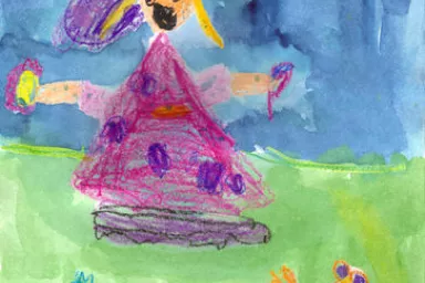 Děti kreslí zahradu Děti kreslí zahradu